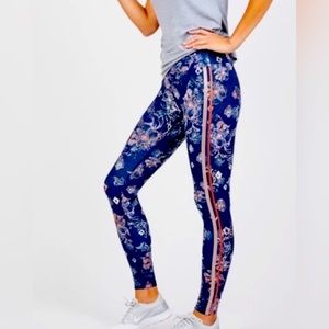Free People Movement Leggings Floral Indigo Size XS